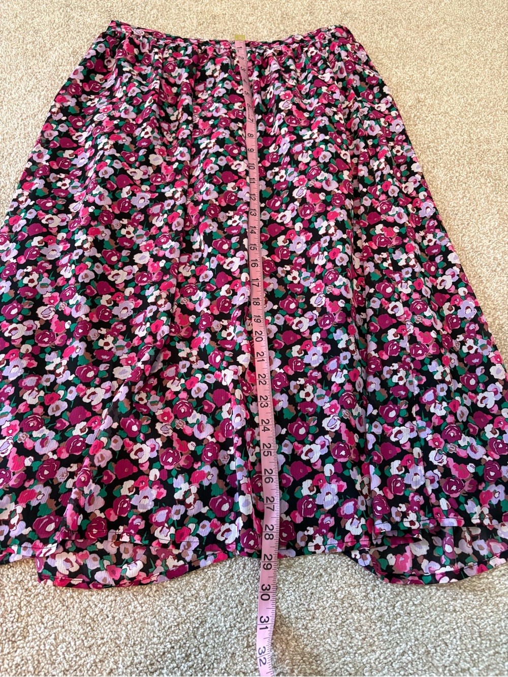 J. Crew Bundle of 2 Long Midi Skirts Pull On Solid Pleated Flowy Floral Size 8/M - Picture 10 of 12